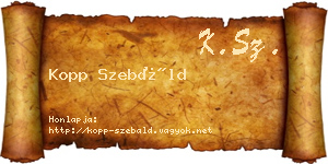 Kopp Szebáld névjegykártya